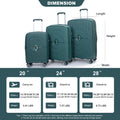 Expandable Hardshell Suitcase Double Spinner Wheels Pp Luggage Sets Lightweight Durable Suitcase With Tsa Lock,3 Piece Set 20 24 28 Green Green Polypropylene