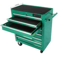 7 DRAWERS MULTIFUNCTIONAL TOOL CART WITH WHEELS GREEN green-metal