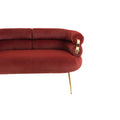 Coolmore Small Loveseat Sofa, Upholstered Mini Couch With Curved Backrest With Stylish Golden Decor, Small Comfy Beautiful Seat Leisure Accent Couch For Living Room, Bedroom, Office Wine Red Wine Red Foam Velvet