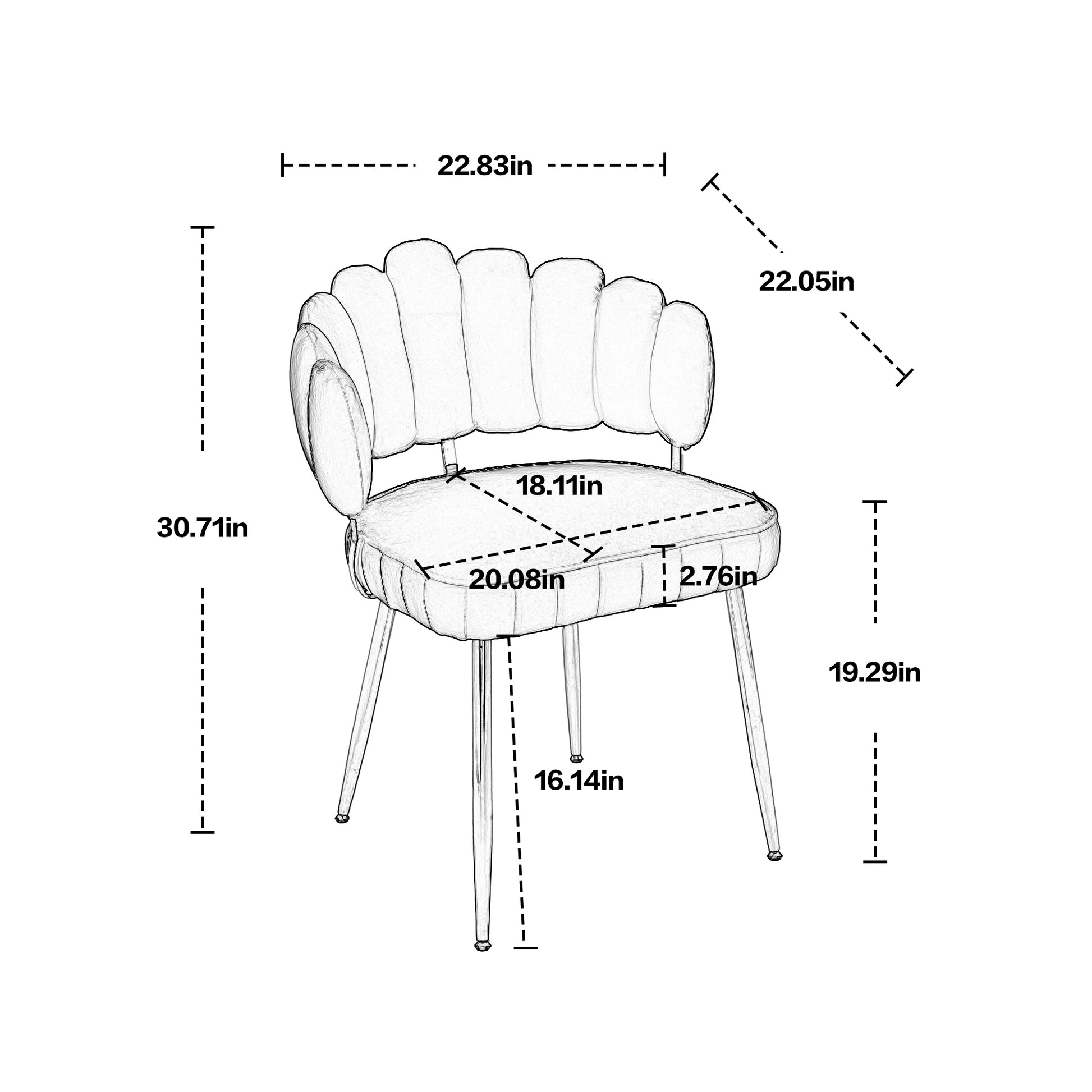 Coolmore Accent Chair ,Leisure Single Chair With Golden Feet Ivory Velvet