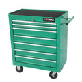 7 DRAWERS MULTIFUNCTIONAL TOOL CART WITH WHEELS GREEN green-metal