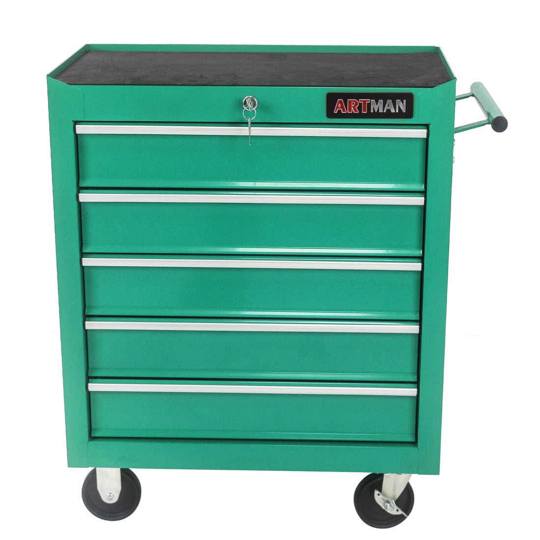 5 Drawers Multifunctional Tool Cart With Wheels Green Green Metal