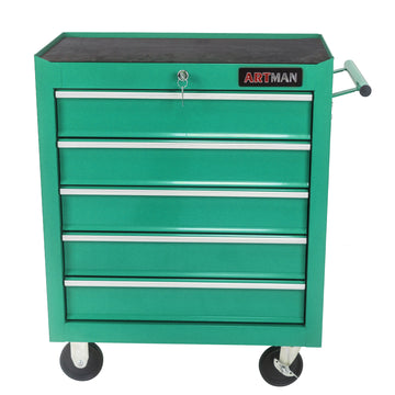 5 Drawers Multifunctional Tool Cart With Wheels Green Green Metal