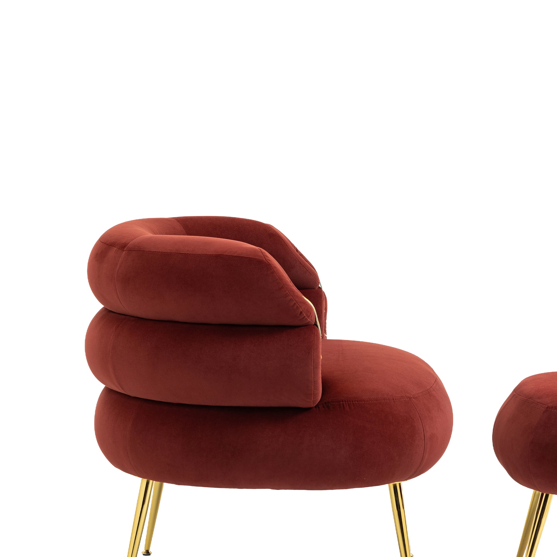 Coolmore Upholstered Velvet Barrel Accent Chair With Ottoman,Accent Comfy Lounge Arm Chair And Folding Footrest Stool Set,Single Sofa Armchair With Lounge Seat For Bedroom,Office Wine Red Wine Red Foam Velvet