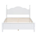 Full Size Wood Platform Bed Frame,Retro Style Platform Bed With Wooden Slat Support,White White Wood