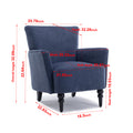 Armchair Modern Accent Sofa Chair With Linen Surface,Leisure Chair With Solid Wood Feet For Living Room Bedroom Studio,Blue Blue Upholstered Linen