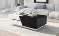 Modern Extendable Sliding Top Coffee Table With Storage In White&Black White Black Mdf