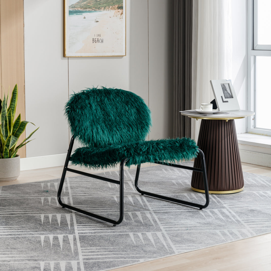 Coolmore Accent Chair Modern Industrial Slant Armchair With Metal Frame Premium High Density Soft Single Chair For Living Room Bedroom Emerald Plush