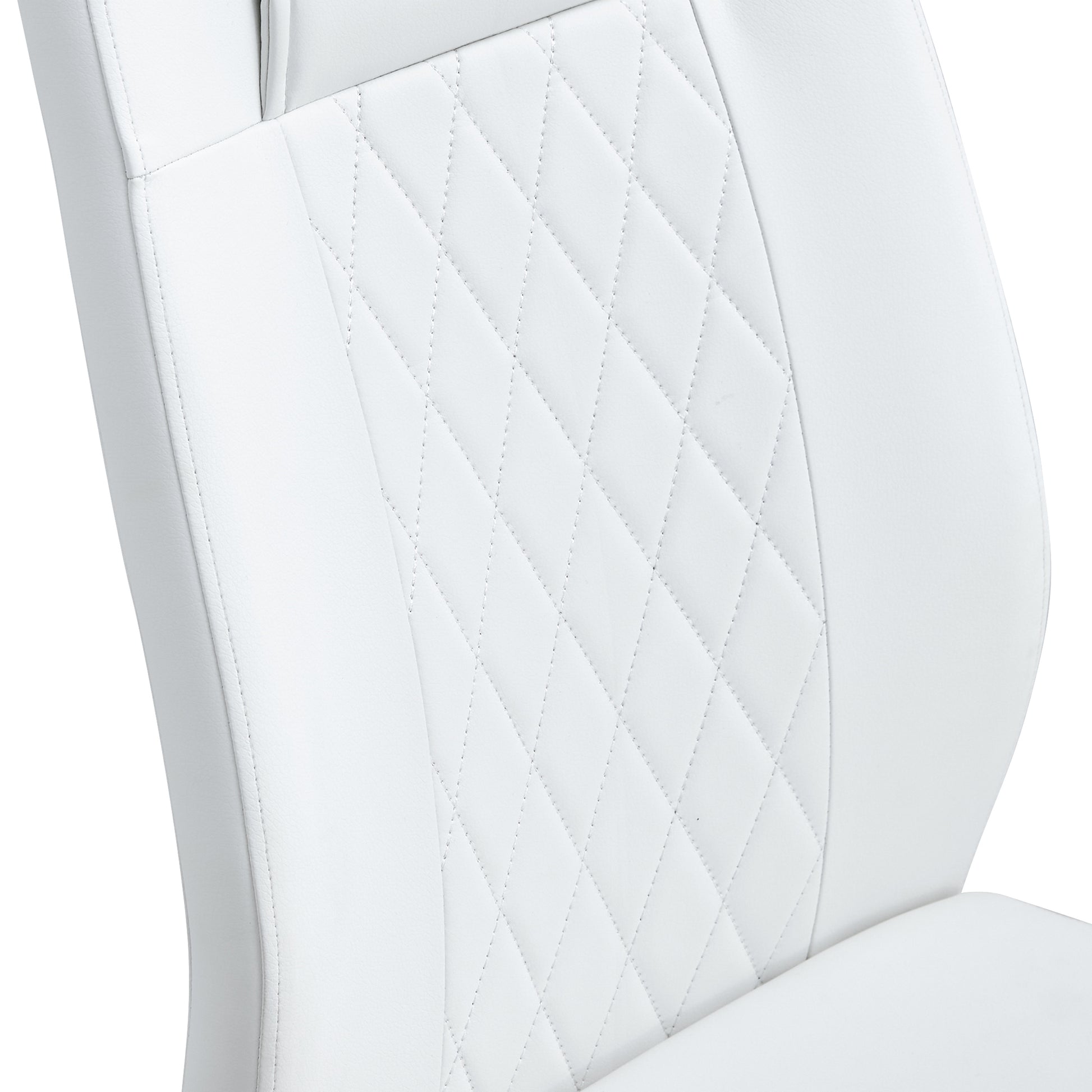 Modern Dining Chairs, Dining Room Chairs, And Golden Leg Cushioned Chairs Made Of Artificial Leather, Suitable For Kitchens, Living Rooms, Bedrooms, And Offices. Set Of 6 Pieces White Pu C 001 White Pu