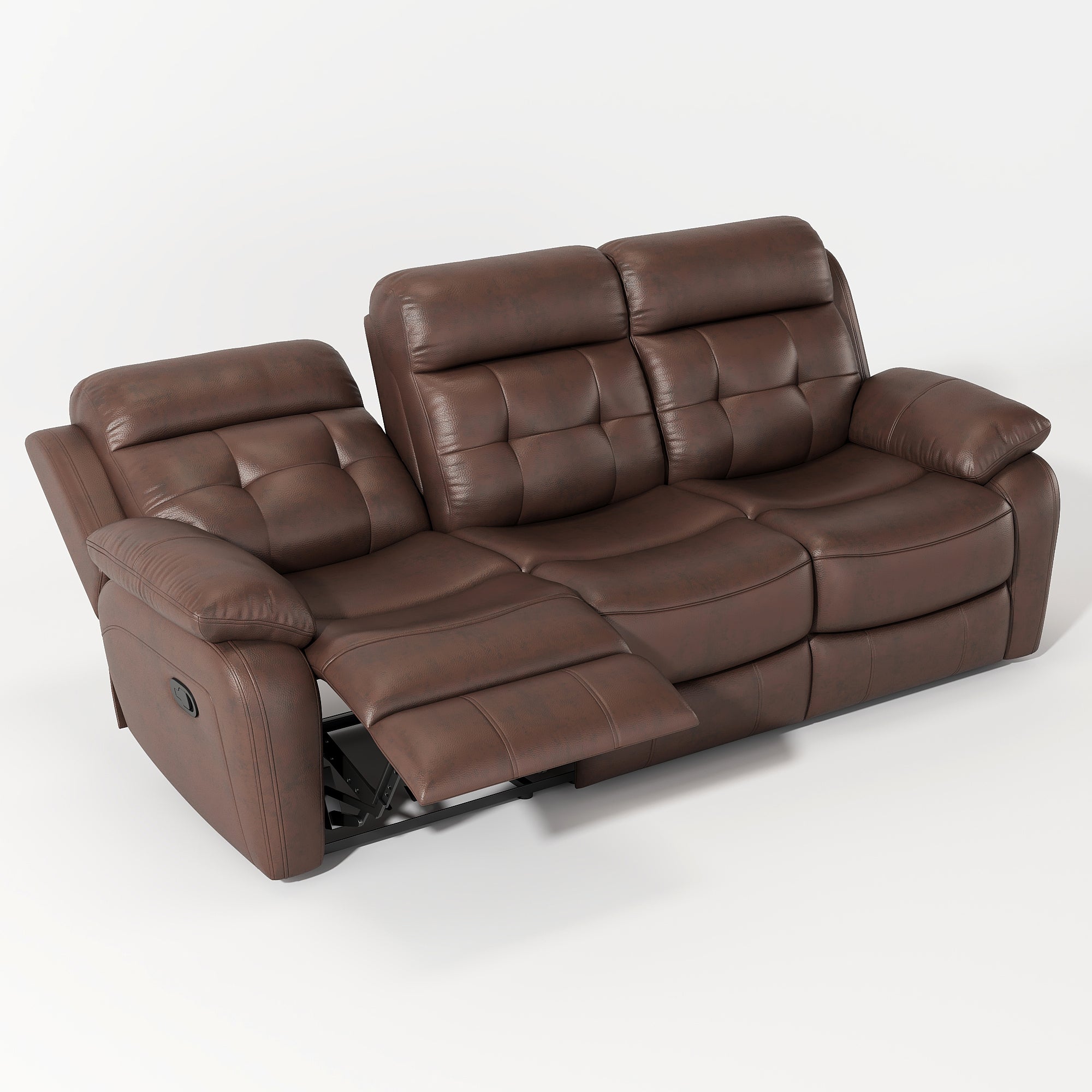 Genuine Leather Non Power Reclining Sofa with Drop brown-primary living space-american