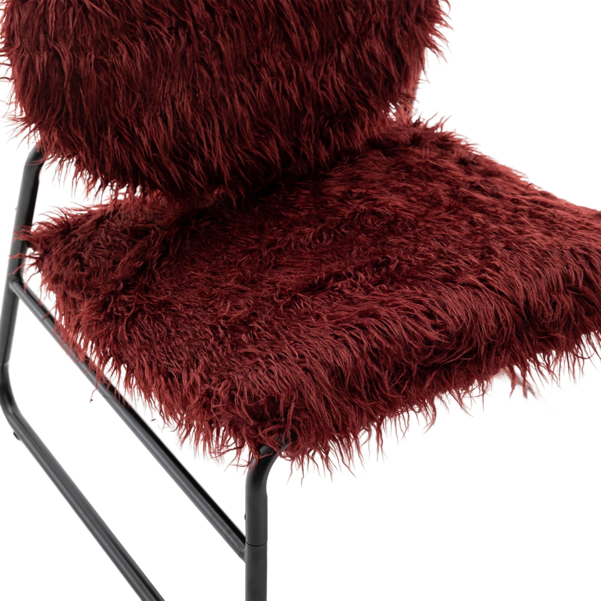 Coolmore Accent Chair Modern Industrial Slant Armchair With Metal Frame Premium High Density Soft Single Chair For Living Room Bedroom Claret Red Plush