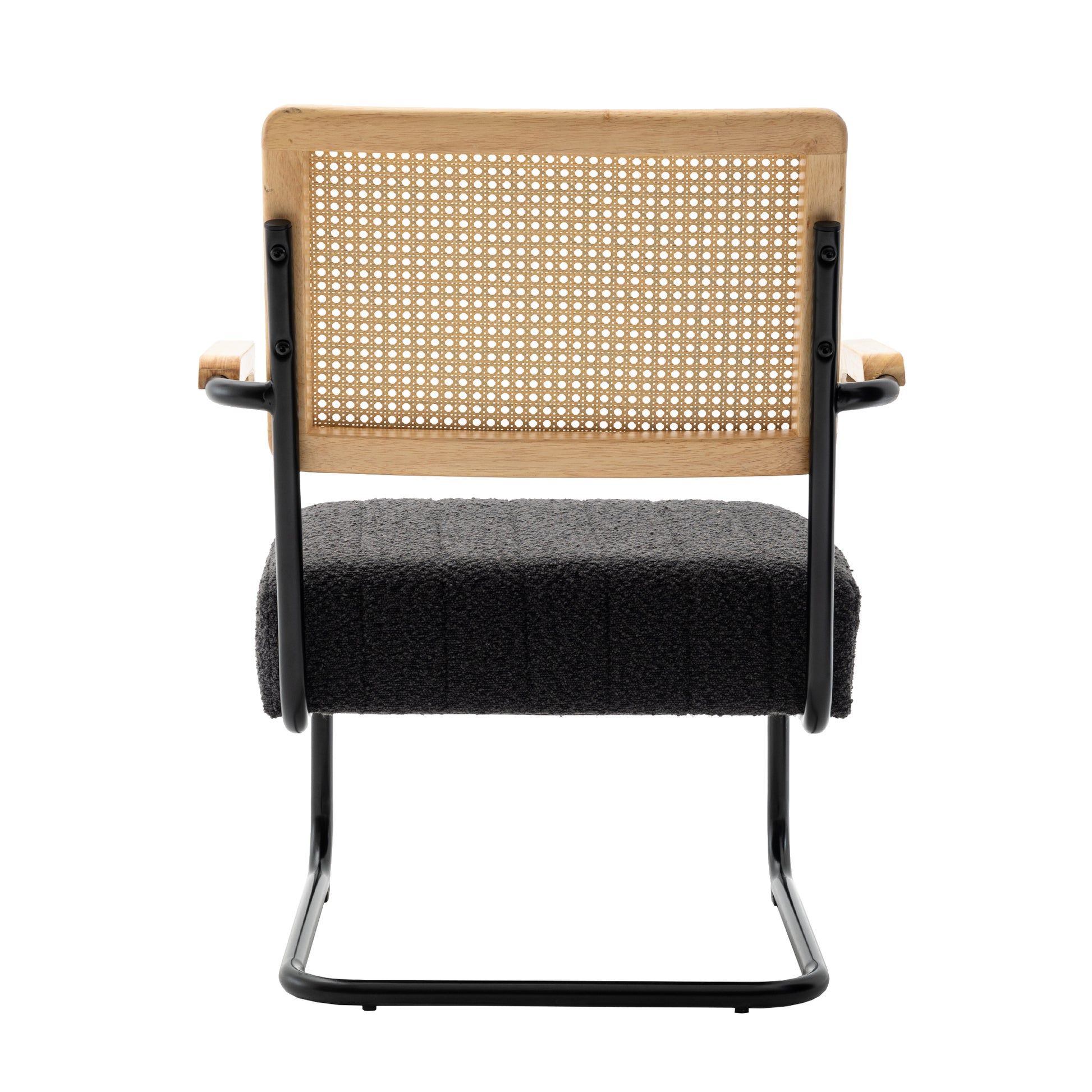 Coolmore Accent Chair Modern Industrial Slant Armchair With Metal Frame Premium High Density Soft Single Chair For Living Room Bedroom Carbon Black Boucle