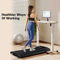 Under Desk Treadmillwalking Treadmill 2 In 1 For Walkingquiet And Powerful, Installation Free Black Steel