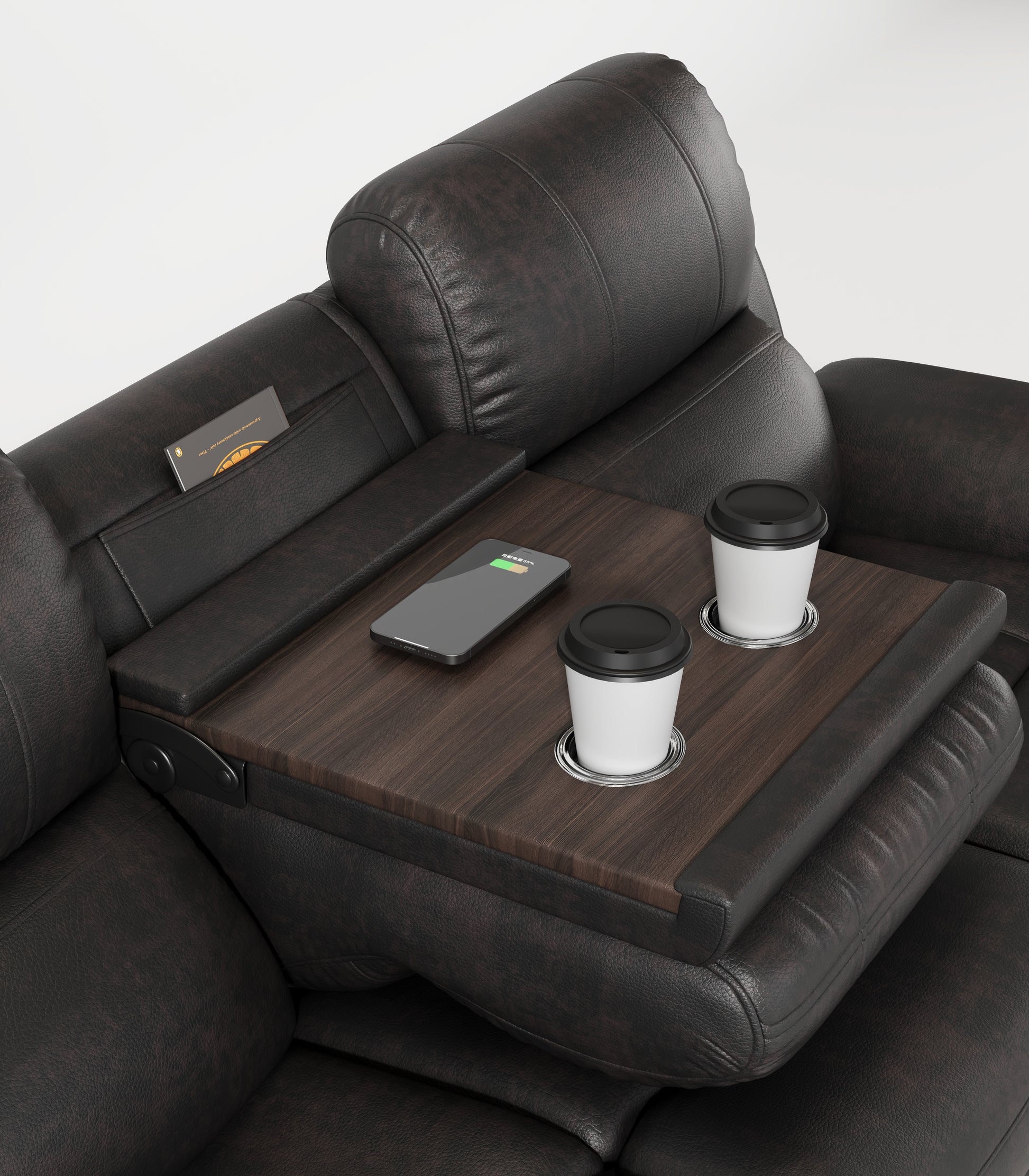 Fabric Power Reclining Sofa With Drop Down Table,Usb Button And Wireless Charger Espresso Espresso Foam Tech Cloth 3 Seat