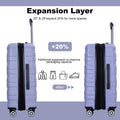 Luggage Set Of 5 Pieces, Expandable Hard Pc Luggage Set With Tsa Lock For Rotating Wheels, Lightweight Rolling Luggage For Men And Women, Light Purple Light Purple Pc