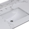 Bathroom Sink Rectangle Deep Bowl Pure White Porcelain Ceramic Lavatory Vanity Sink Basin With Overflow White Ceramic