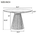 Retro Round Dining Table Minimalist Elegant Table For Living Room, Dining Room Black Black Rubber Wood