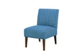 Stylish Comfortable Accent Chair 1Pc Blue Fabric Upholstered Plush Seating Living Room Furniture Armless Chair Blue Primary Living Space Wood