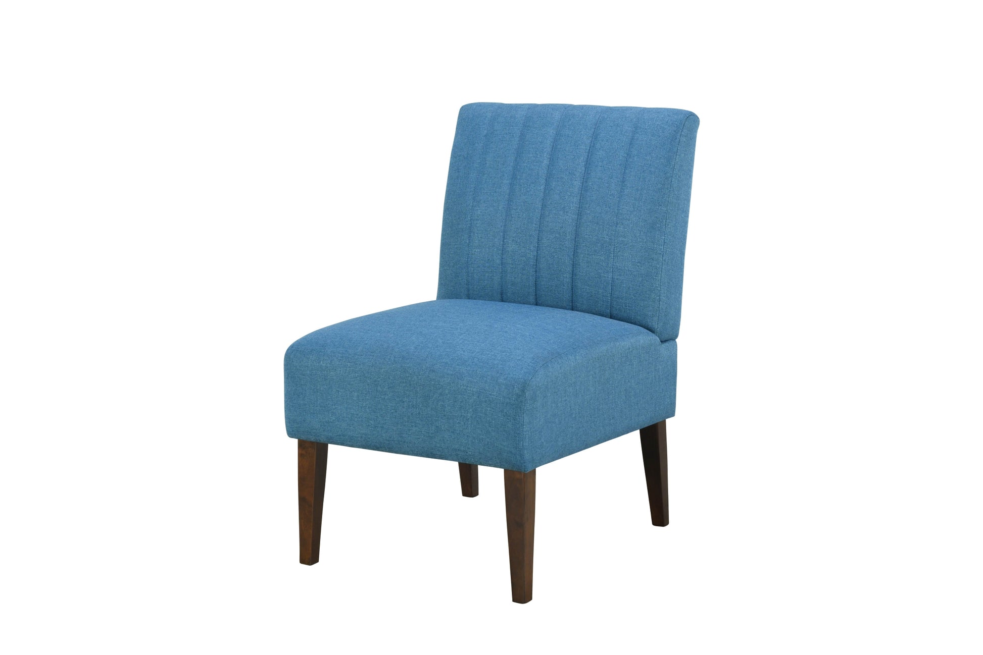 Stylish Comfortable Accent Chair 1Pc Blue Fabric Upholstered Plush Seating Living Room Furniture Armless Chair Blue Primary Living Space Wood