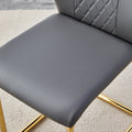 Modern Dining Chairs, Restaurant Chairs, And Gold Legged Upholstered Chairs Made Of Artificial Leather, Suitable For Kitchens, Living Rooms, Bedrooms, And Offices. Set Of 4 Pieces Gray Pu C 001 Gray Pu