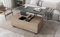 Modern Lift Top Coffee Table Multi Functional Table With 3 Drawers In Walnut & Black Walnut Black Mdf