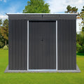 Metal Garden Sheds 6Ftx8Ft Outdoor Acrylic Total Black Iron Plastic