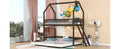 Twin Over Twin Twin House Bunk Bed With Extending Trundle And Ladder Espresso Plywood