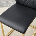 Modern Dining Chairs With Faux Leather Padded Seats, Dining Room Chairs, Gold Metal Leg Upholstered Chairs, Suitable For Kitchens, Living Rooms, Bedrooms, And Offices, Set Of 6 Black Pu Leather C 001 Black Pu