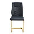 Modern Dining Chairs With Faux Leather Padded Seats, Dining Room Chairs, Gold Metal Leg Upholstered Chairs, Suitable For Kitchens, Living Rooms, Bedrooms, And Offices, Set Of 6 Black Pu Leather C 001 Black Pu