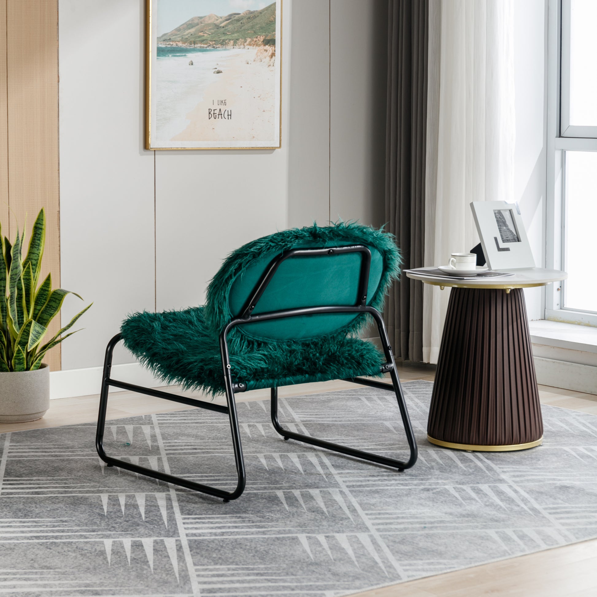 Coolmore Accent Chair Modern Industrial Slant Armchair With Metal Frame Premium High Density Soft Single Chair For Living Room Bedroom Emerald Plush