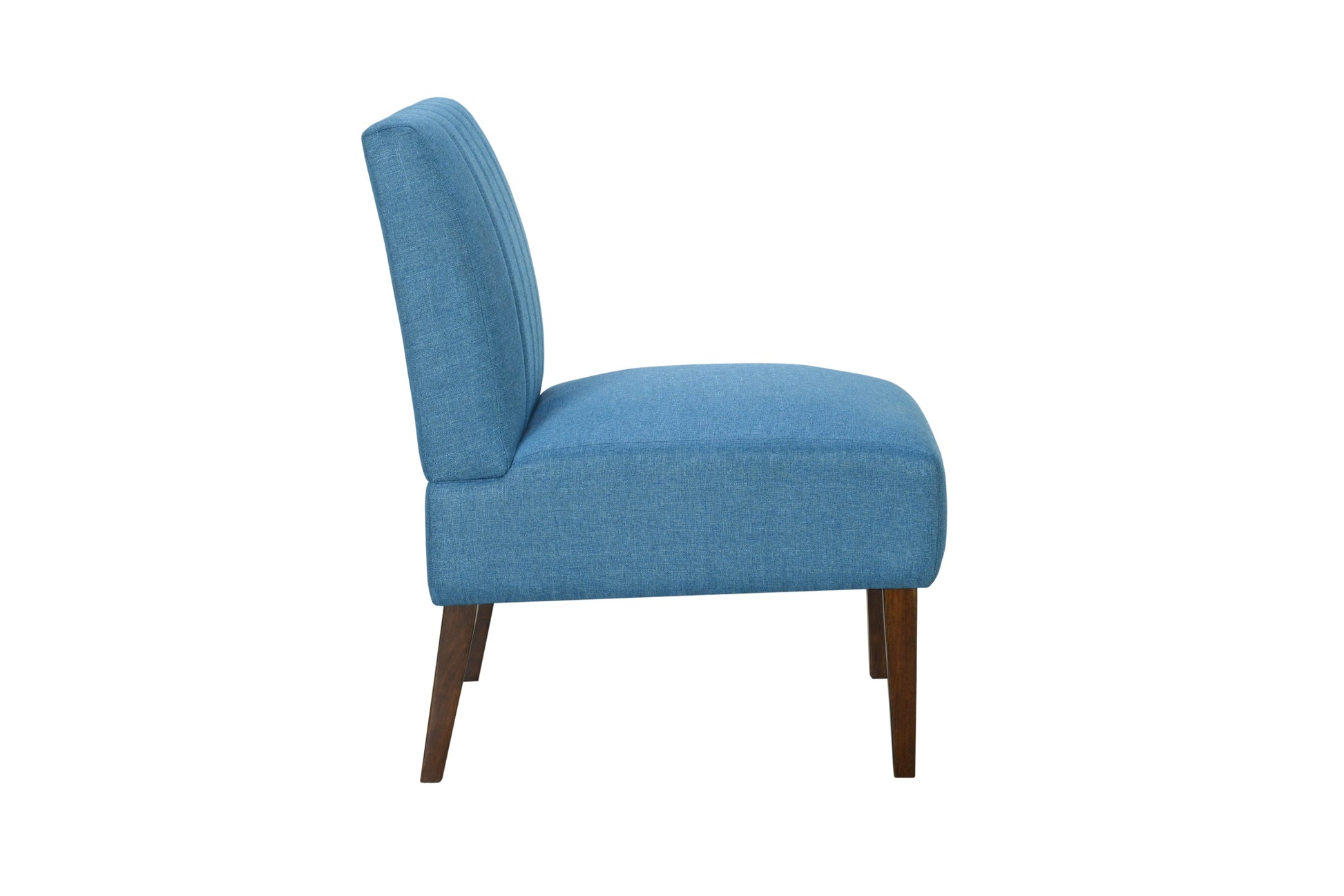 Stylish Comfortable Accent Chair 1Pc Blue Fabric Upholstered Plush Seating Living Room Furniture Armless Chair Blue Primary Living Space Wood