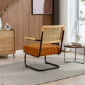 Coolmore Accent Chair Modern Industrial Slant Armchair With Metal Frame Premium High Density Soft Single Chair For Living Room Bedroom Orange Boucle