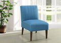 Stylish Comfortable Accent Chair 1Pc Blue Fabric Upholstered Plush Seating Living Room Furniture Armless Chair Blue Primary Living Space Wood