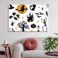 Drop Ping Framed Canvas Wall Art Decor Painting For Halloween, Halloween Scene Painting For Halloween Gift, Decoration For Halloween Living Room, Bedroom Decor Ready To Hang Rectangle Framed Multicolor Halloween Oversized 41In Canvas Cultures And