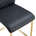 Modern Dining Chairs With Faux Leather Padded Seats, Dining Room Chairs, Gold Metal Leg Upholstered Chairs, Suitable For Kitchens, Living Rooms, Bedrooms, And Offices, Set Of 6 Black Pu Leather C 001 Black Pu