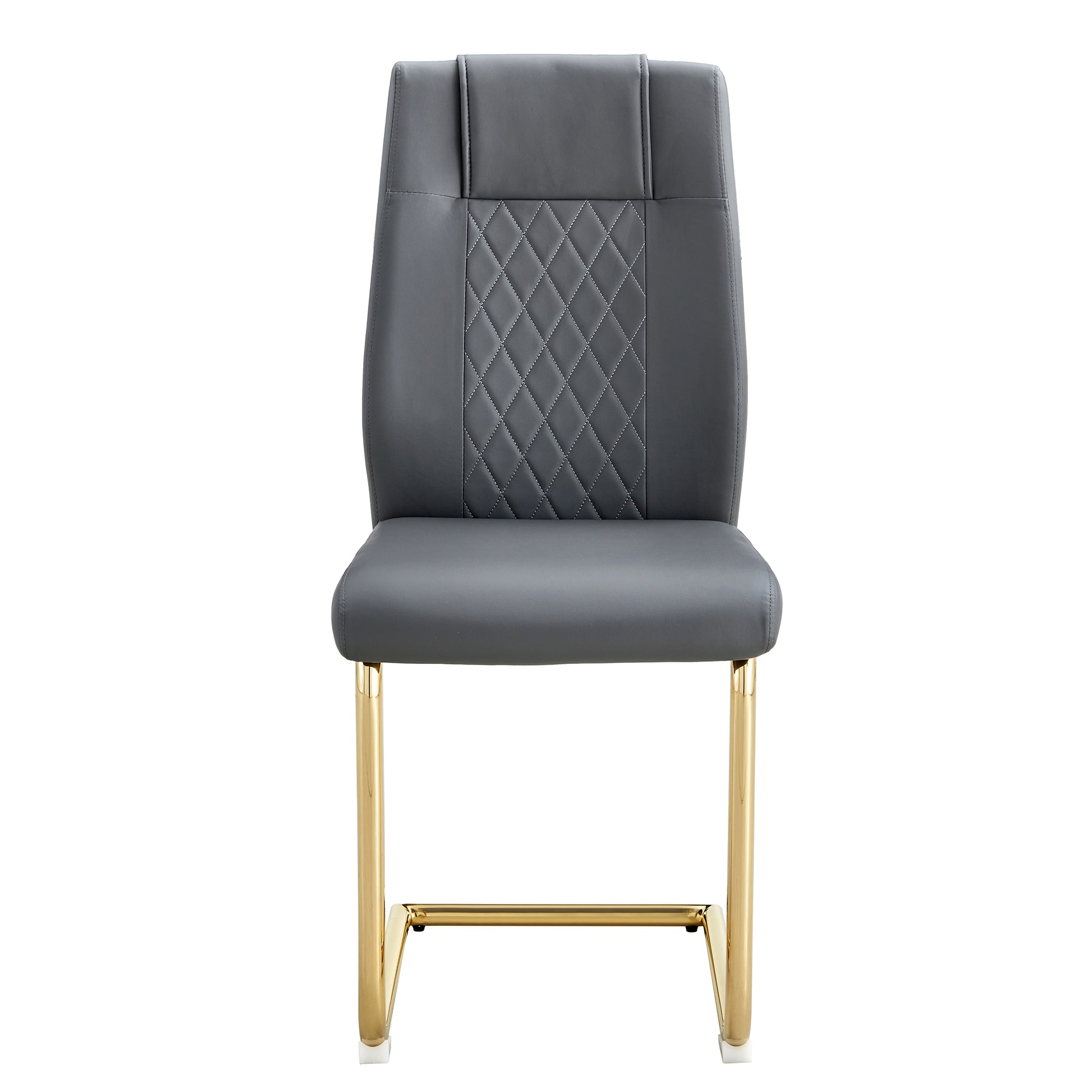 Modern Dining Chairs, Restaurant Chairs, And Gold Legged Upholstered Chairs Made Of Artificial Leather, Suitable For Kitchens, Living Rooms, Bedrooms, And Offices. Set Of 4 Pieces Gray Pu C 001 Gray Pu