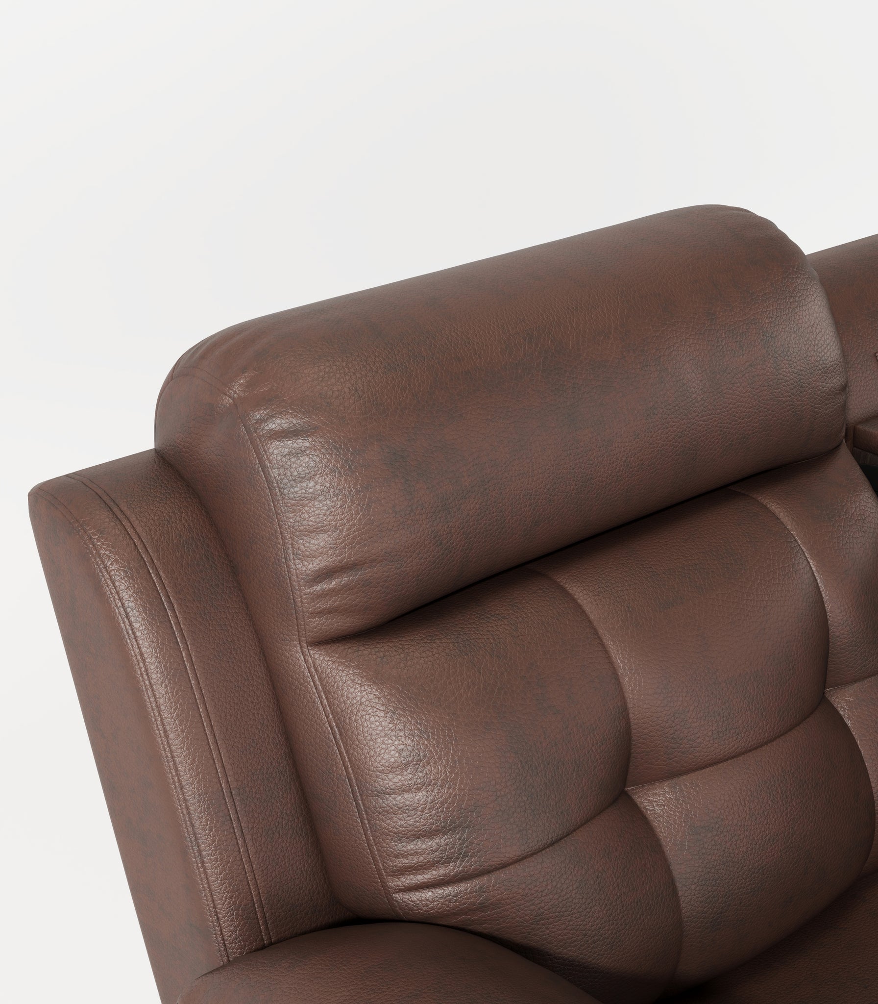 Genuine Leather Non Power Reclining Sofa with Drop brown-primary living space-american