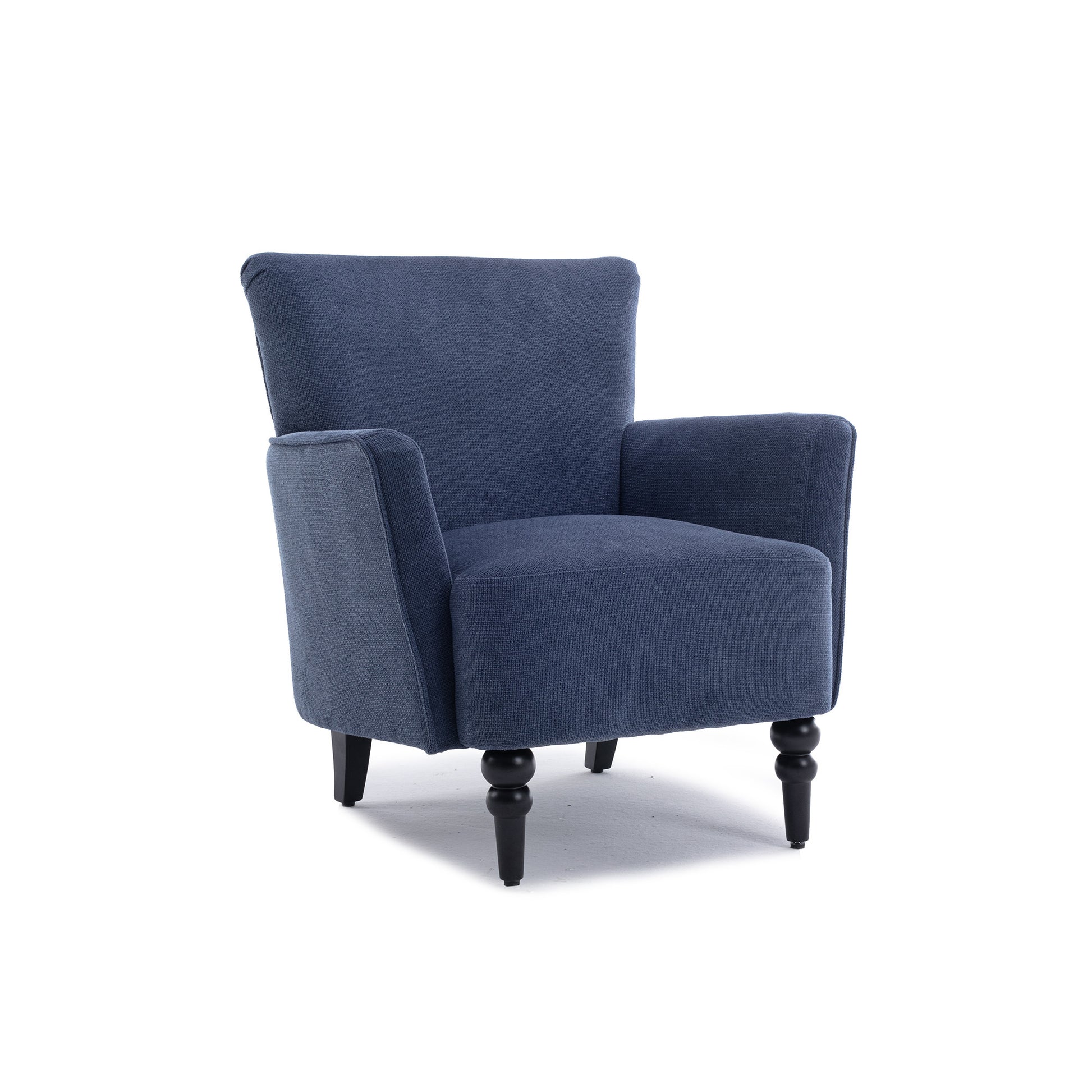 Armchair Modern Accent Sofa Chair With Linen Surface,Leisure Chair With Solid Wood Feet For Living Room Bedroom Studio,Blue Blue Upholstered Linen