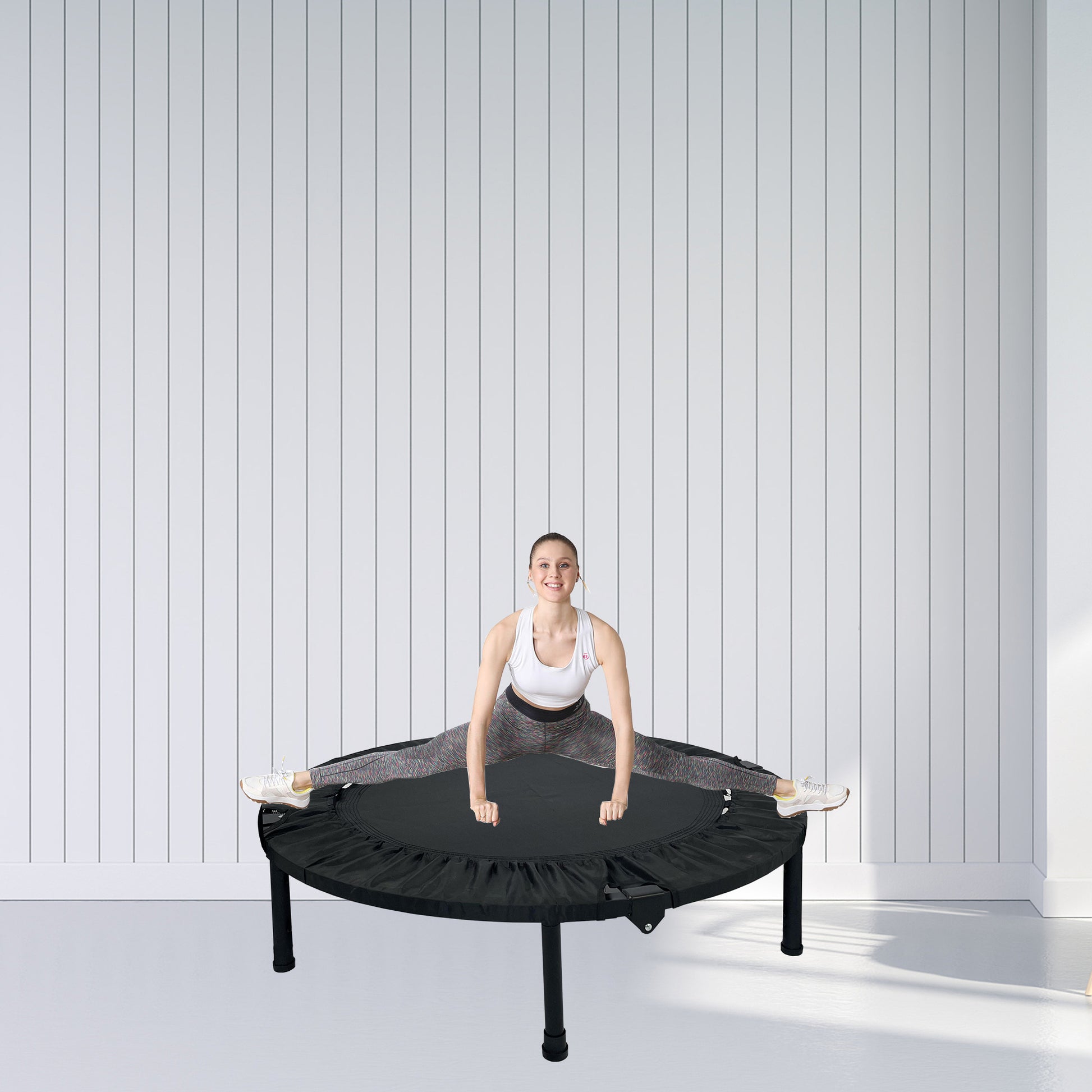 40 Inch Mini Exercise Trampoline For Adults Or Kids Black Steel