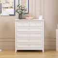 Solid Wood Spray Painted Drawer Dresser Bar,Buffet Tableware Cabinet Lockers Buffet Server Console Table Lockers, Retro Round Handle, Applicable To The Dining Room, Living Room,Kitchen Corridor,White 5 Or More Drawers White White Primary Living Space