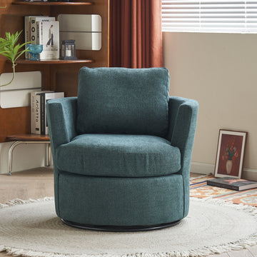 Swivel Barrel Chair, Comfy Round Accent Sofa Chair For Living Room, 360 Degree Swivel Barrel Club Chair, Leisure Arm Chair For Nursery, Hotel, Bedroom, Office, Lounge Emerald Emerald Primary Living Space Modern Foam Polyester