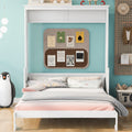 Queen Size Murphy Bed With A Shelf, White Box Spring Not Required Queen White Wood Bedroom Murphy Solid Wood Mdf