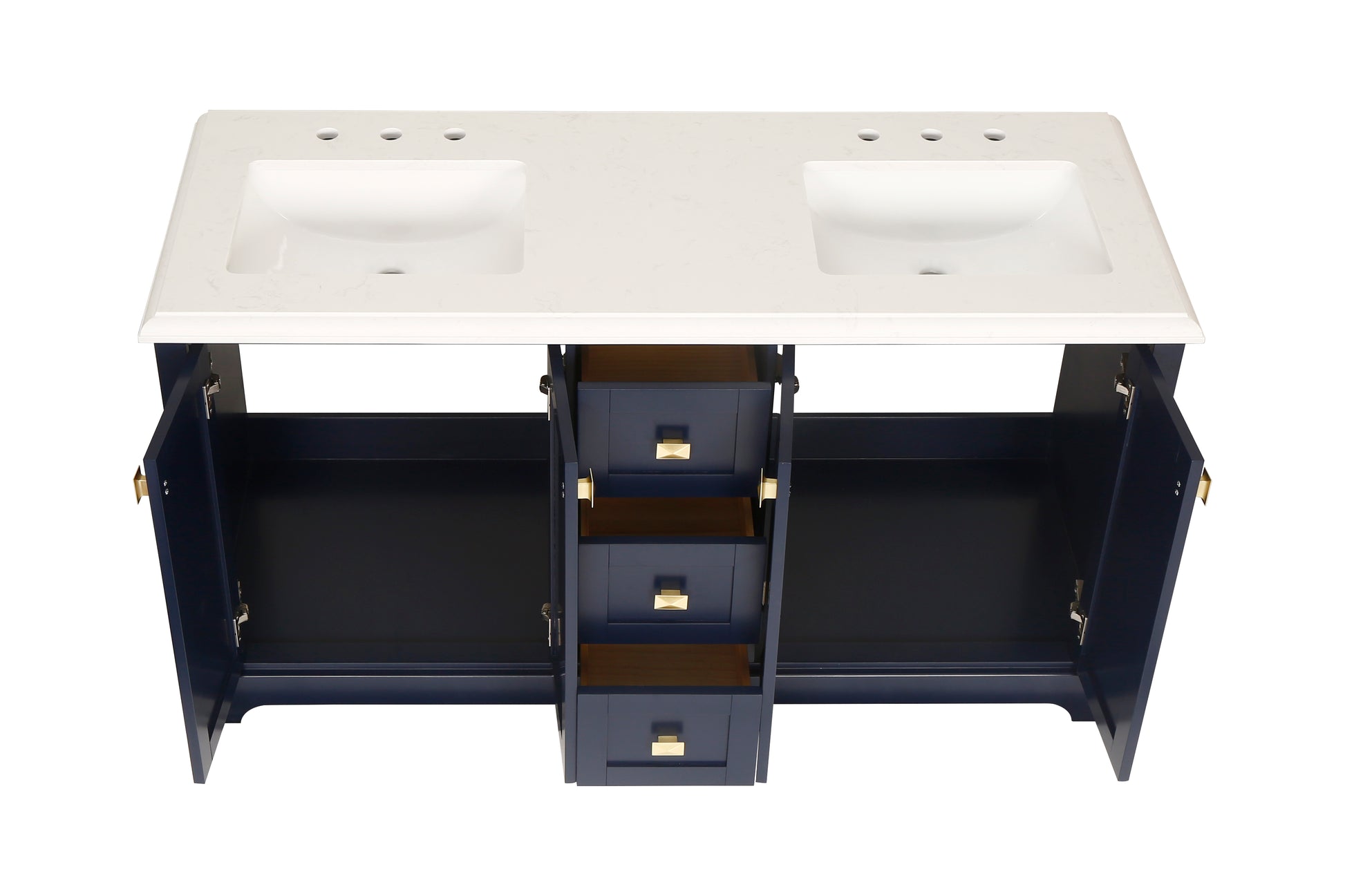 Vanity Sink Combo Featuring A Marble Countertop, Bathroom Sink Cabinet, And Home Decor Bathroom Vanities Fully Assembled Blue 60 Inch Vanity With Sink 23V02 60Nb Navy Blue Wood Solid Wood