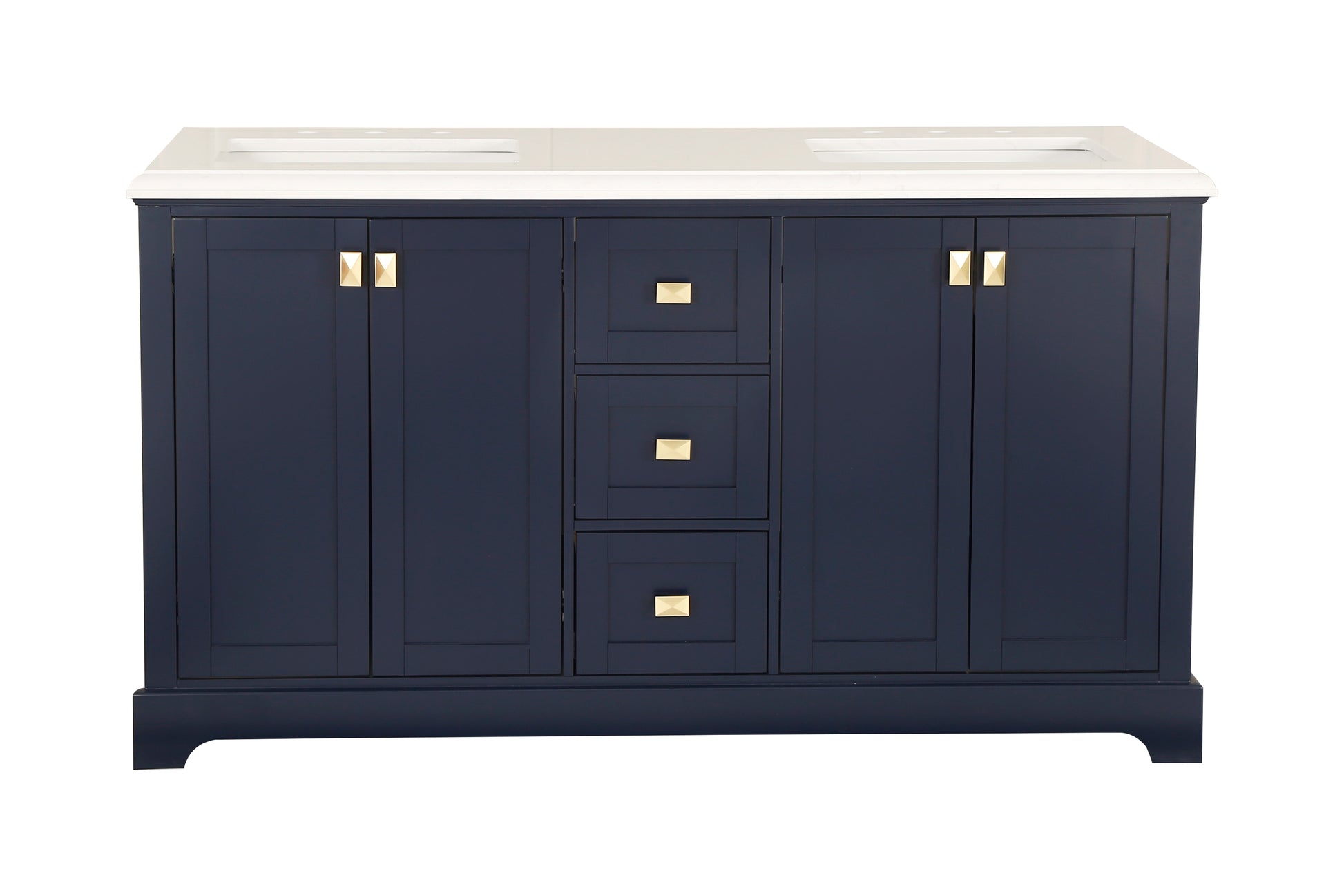 Vanity Sink Combo Featuring A Marble Countertop, Bathroom Sink Cabinet, And Home Decor Bathroom Vanities Fully Assembled Blue 60 Inch Vanity With Sink 23V02 60Nb Navy Blue Wood Solid Wood