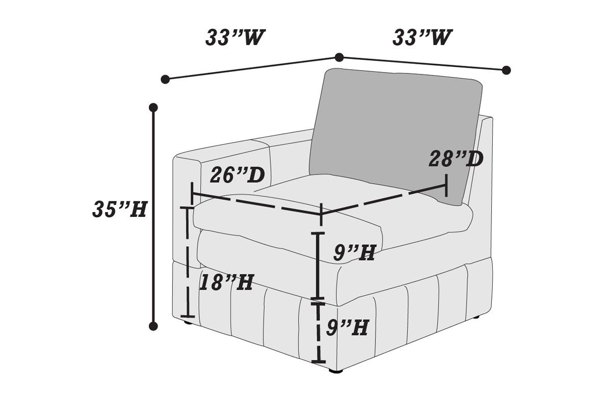 Contemporary 6Pc Set Modular Sectional Set 2X One Arm Chair Wedge 2X Armless Chairs 2X Ottomans Granite Color Morgan Fabric Plush Living Room Furniture Grey Suede Wood Primary Living Space Cushion Back Contemporary,Modern Modular Fabric 6 Seat