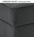 Middle Seat Of Module Sofa Without Armrest, Gray Corduroy Velvet Navy Corduroy