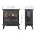 24 Inch 3D Flame Electric Infrared Quartz Fireplace Stove With Remote Control Powder Coated Electric Yes Antique Black Vent Free Yes Freestanding Tempered Glass Sheet Metal Electric