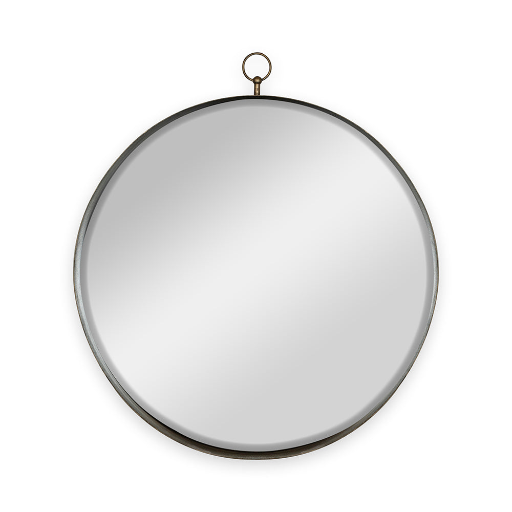 24"x28" Gold Round Mirror, Circle Mirror with Iron gold-glass