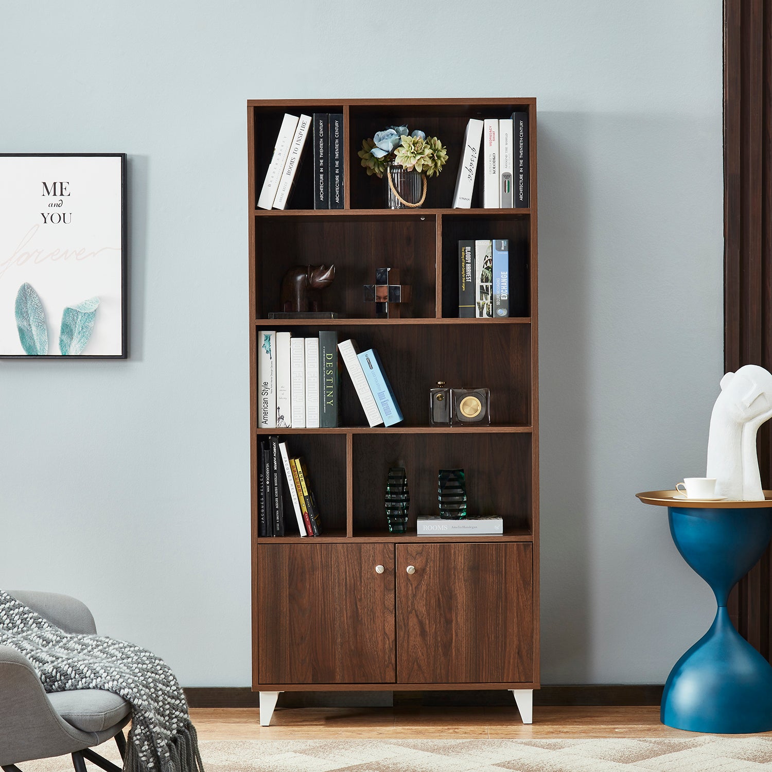 未使用MagicalFurniturePuroShelf/S-size Bookcase, Bookshelf,Walnut Old Sku:Am180710 H Walnut Closed
