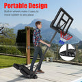 Portable Basketball Hoop Outdoor, 4.25Ft 10Ft Height Adjustable Basketball Goal, Shatterproof Backboard, Built In Wheels, Basketball Stand Black Metal